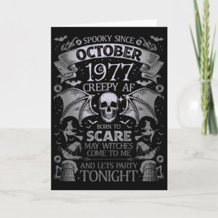 Carte Éffrayant amusant depuis octobre 1977 Anniversaire