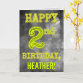 Carte Éffrayant Aura Jumelé "HEUREUX 2e ANNIVERSAIRE" (Fleur jaune)