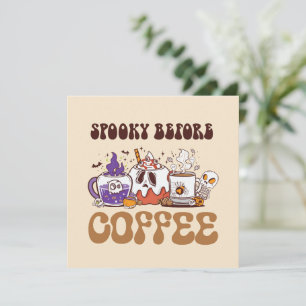 Carte Éffrayant Avant Café - Drôle Ghost Coffee Brew