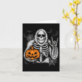 Carte Éffrayant Bigfoot Jack-o'-lantern Skeleton Hallowe (Fleur jaune)