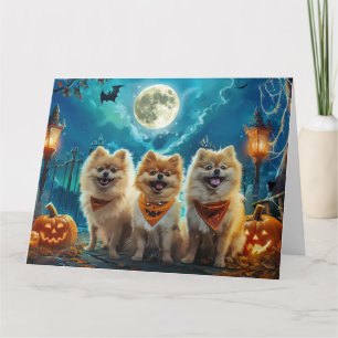 Carte Éffrayant d'Halloween de Poméranie