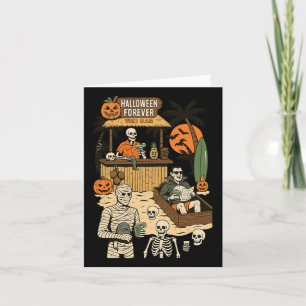 Carte Éffrayant été Halloween Rétro été Horreur Charac
