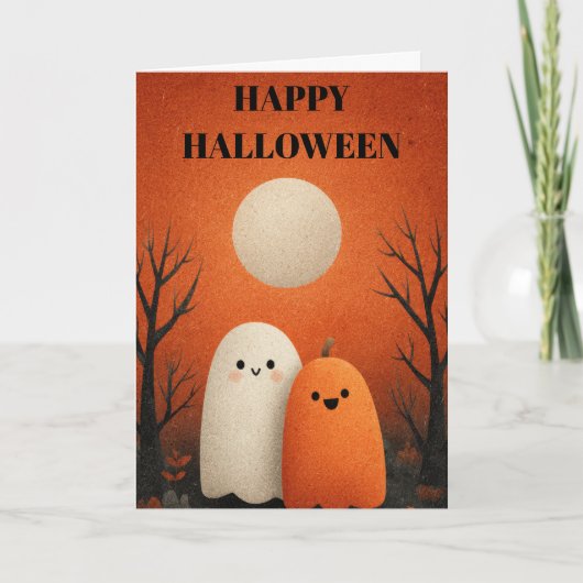 Carte Éffrayant fantôme d'Halloween (Devant)