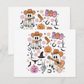 Carte Éffrayant Ghost Cowboy Cute Halloween Boo Western  (Devant / Derrière)