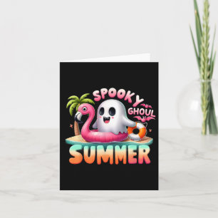 Carte Éffrayant Ghoul Été Drôle Fantôme Flamant rose Été
