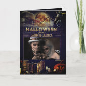 Carte éffrayant Gothique Corbeau Pleine lune photo (Devant)