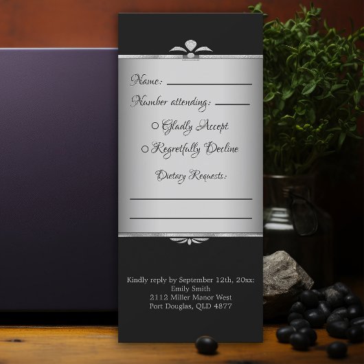 Carte Éffrayant gothique noir chauve Mariage d'Halloween