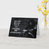 Carte Effrayant Gros Reaper Anniversaire (Fleur jaune)