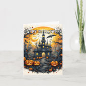 Carte Éffrayant Halloween Haunted House (Devant)
