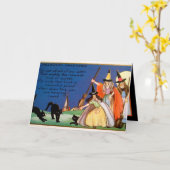 Carte éffrayant Halloween sorcières vintages ajouter un  (Fleur jaune)