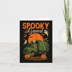 Carte Éffrayant Halloween Squad Squelette Conduire Garba