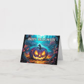 Carte Éffrayant Happy Halloween Citrouille Illustration (Devant)