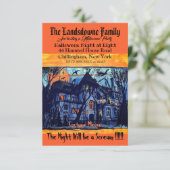 Carte Éffrayant Haunted Mansion Halloween Texte (Debout devant)