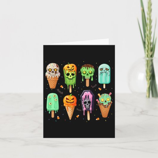 Carte Éffrayant Popsicle Glace Fête d'été Halloween S (Devant)