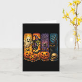 Carte Éffrayant Retro Ghost Witch Funny Halloween Garçon (Fleur jaune)