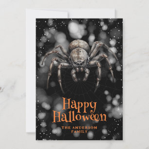 Carte éffrayant Spider Cobweb Happy Halloween