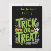 Carte Éffrayant Trou ou traiter Slime Halloween Party —  (Devant)