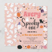 Carte Éffrayant Une Fille Anniversaire Fête d'Halloween (Devant / Derrière)