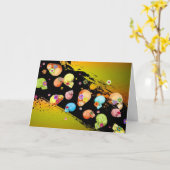 Carte éffrayante de Halloween, crânes, fleurs - (Fleur jaune)