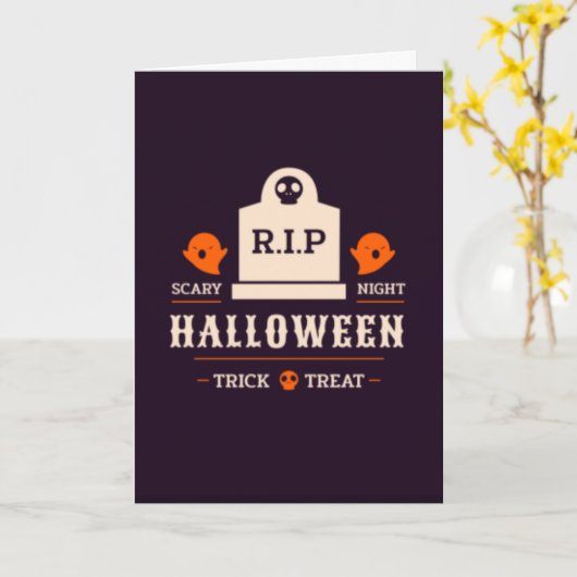 Carte éffrayante d'Halloween (Fleur jaune)