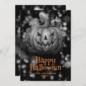 Carte éffrayante d'Halloween Jack O' Lantern Citro (Devant / Derrière)