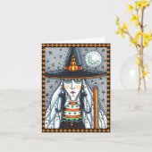 CARTE ÉFFRAYANTE HALLOWEEN WITCH, CARTE DE RECHERC (Fleur jaune)