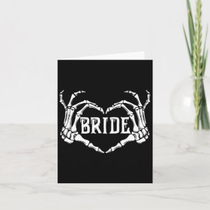 Carte Éffrayante mariée Skeleton mains Halloween Fiançai
