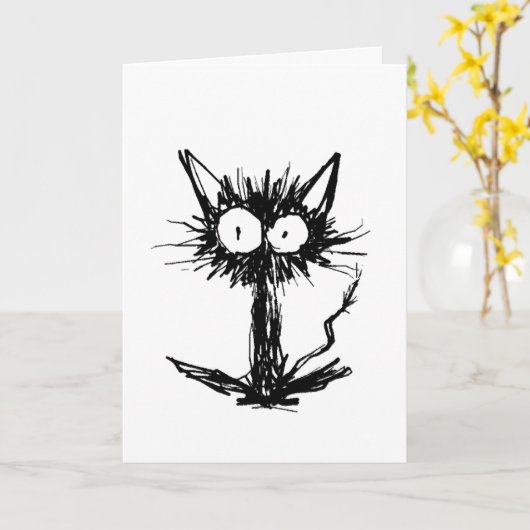 Carte Effrayez le chat noir (Fleur jaune)