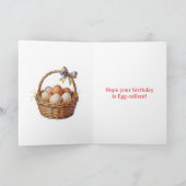 Carte Egg-cellent Birthday | Funny Chicken Pun (Intérieur)