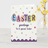 Carte Egg Shaped Easter Sister Card (Fleur jaune)