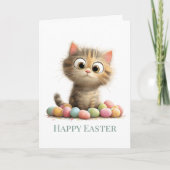 Carte Egg-stra Silly Easter Cat Greeting Card (Devant)