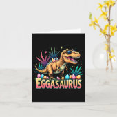 Carte Eggasaurus Easter Stegosaurus Dinosaur Garçons T (Fleur jaune)