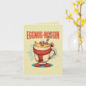 Carte Eggnog-noggin – Drôle de jeu de mots sur l'eggnog (Fleur jaune)