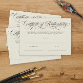 Carte Eggshell Brown Swirls Certificat d'authenticité