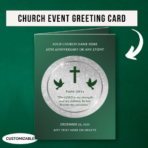 Carte Église d'Appréciation de Silver Green Anniversaire