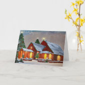 Carte Église de Noël (Fleur jaune)