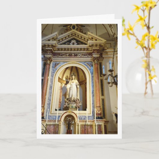 Carte Église de San Nicolás, ville de Valence, Espagne (Fleur jaune)