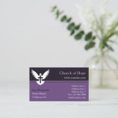 Carte église Dove avec croix foncé violet (Debout devant)