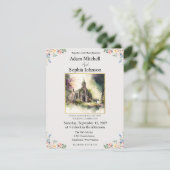 Carte Église traditionnelle Mariage d'aquarelle Invitati (Debout devant)