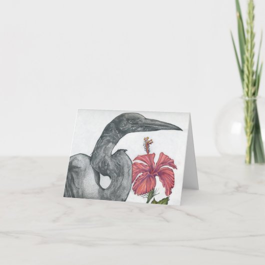 Carte Egret & Hibiscus (Devant)