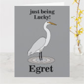 Carte Egret Lucky Bird (Fleur jaune)