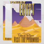 Carte Egypte - Affiche de vacances Visitez les Pyramides (Devant / Derrière)