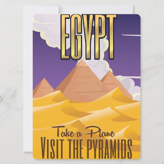 Carte Egypte - Affiche de vacances Visitez les Pyramides (Devant)