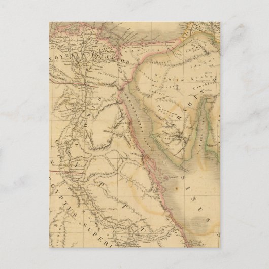 Carte Égypte, Palestine et Arabie (Devant)