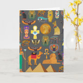 Carte Egyptian Hieroglyphic Symbol Pattern pharaoh      (Fleur jaune)