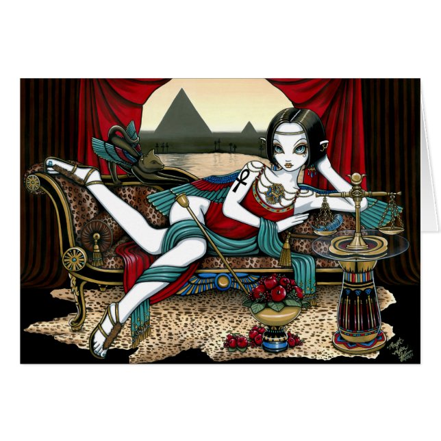 Carte égyptienne d'ange de Maat de déesse de (Devant horizontal)