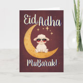 Carte Eid Al Adha Mubarak Funny Sheep Greeting Card  (Devant)