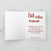 Carte Eid Al Adha Mubarak Funny Sheep Greeting Card  (Intérieur)