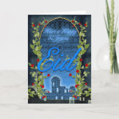 Carte Eid, Joyeux Et Joyeux Aïd, Bleu (Devant)