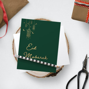 Carte Eid Moubarak Green & Gold